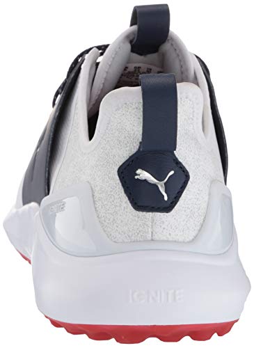 PUMA Men's Ignite Nxt Lace Golf Shoe, White-Silver-peacoat, US 11.5