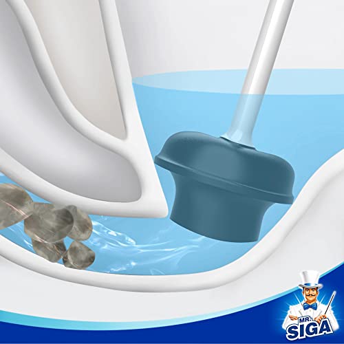 MR.SIGA Toilet Plunger with Holder, Heavy Duty Toilet Plunger and Holder Combo for Bathroom Cleaning, White