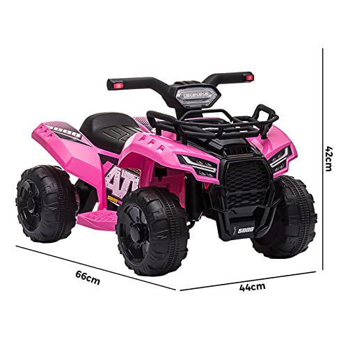 MAZAM Kids Ride On Car Kid Ride-On Toys - 4 Wheeler Electric Quad Kids ATV with Music/Horn/LED Lights/USB, Toy for Kids from 3 Years Old, Pink