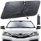 Car Windshield Sun Shade Umbrella - Lamicall [5 Layers Nano Coating][10 Fiberglass Ribs] Foldable Front Window Sunshade, Car Interior Protection, 57"x32" Windshield Cover For Compact Sedan, SUV, Black