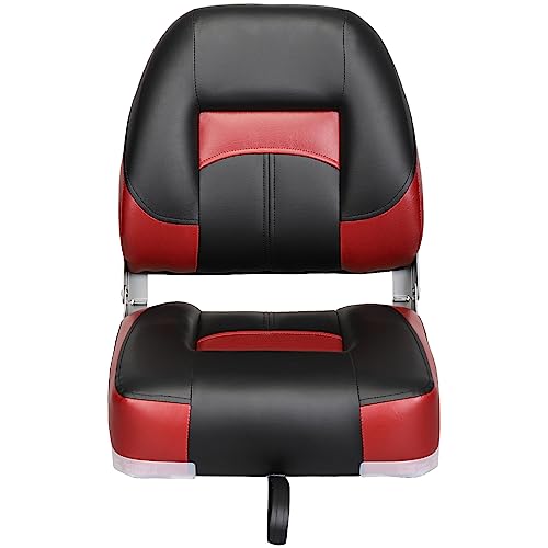 ERGOSEAT Two Tone Low Back Folding Boat Seat,Black/Red