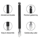 Kalawen Glass Cutter for 2-20 mm Glass Tiles Glass Cutting Tool Kit with Ergonomic Handle Professional Glass Cutter Diamond Cutter with 3 Glass Cutting Head 1 Oil Dropper and 1 Screwdriver