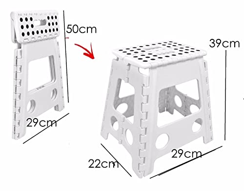 1x Folding Step Stool Portable Plastic Foldable Chair Store Flat Outdoor 39cm