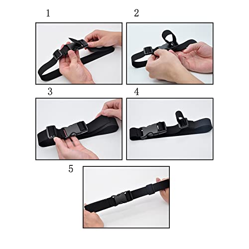 Luggage Straps Suitcase Belts Travel Accessories Bag Straps Adjustable Heavy Duty with Quick-Release Buckle 4 Pack (Black - 1m - 25mm)