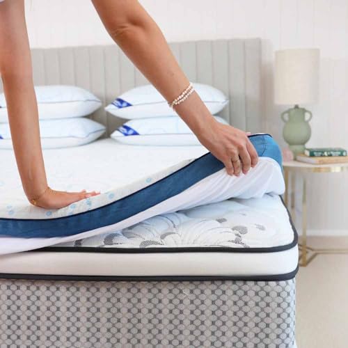 Super Sleeper Pro Straight 2 Sleep Mattress Topper Instantly Upgrade Your Bed + 2 Free Adjustable Pillows - (Queen)