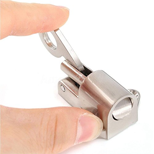 Latch Lock Zinc Alloy Security Pull Ring Spring Bounce Door Bolt for Window Shed Gate Toilet Bedroom