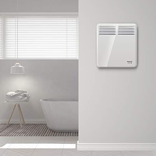 Taurus CHTA 1000 Electric Convector 1000W IP24 for Bathroom Use Wall Mount Digital Display Programmable Overheat Protection Sensor with Open Window - White