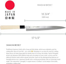 JapanBargain 1560, Extra Long Sushi Sashimi Knife Japaneses High Carbon Stainless Steel Sushi Chef Yanagiba Knife, Made in Japan, 11.75 inch Long