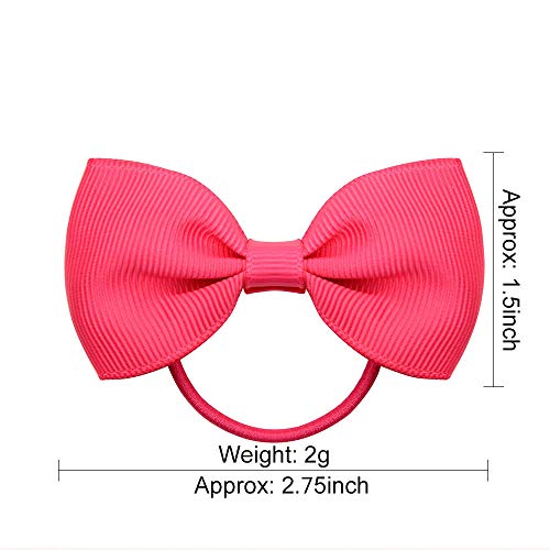 20 Pcs Hair Bow Tiny Hair Bows with Elastic Loop Ponytail Ties Pony Tail Holder Accessories for Infants Toddlers Girls Kids