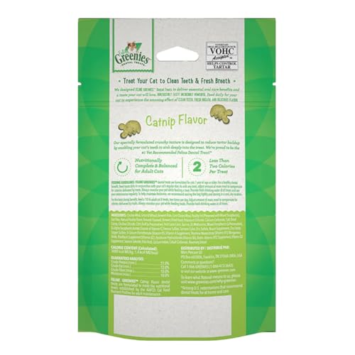 Greenies Feline Dental Catnip Flavor Cat Treats, 60 g