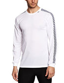 Helly Hansen HH LIFA Stripe Crew Functional Shirt - Thermoactive Sports Underwear for Jogging, Sailing, Hiking or Skiing - Long Sleeve Base Layer for Men White