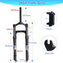 ZTZ 26 * 4.0 inch Fat Tire MTB Air Suspension Fork - Ultralight Rebound Adjustment Front Fork,120mm Travel, 135mm Spacing Hub，9mm QR，Crown Lockout， Ideal for Snow Beach XC Mountain Bikes