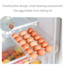 Egg Holder for Refrigerator, Space Saving and Adjustable Egg Dispenser, Fridge Drawer Organizer,Egg Storage Containers, Transparent