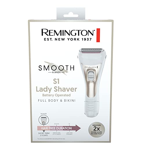 Remington Smooth S1 Lady Shaver, WF1000AU, Cordless Waterproof Women's Shaver, Use Wet and Dry, Body Hair Remover For Legs, Bikini, Arms and Underarm - White