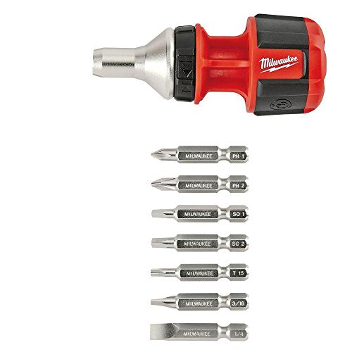 Milwaukee 48-22-2320 Compact 8IN1 Ratchet Multi Bit Driver New