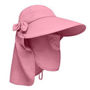 Lenikis Women's UPF50+ Sun Visor Foldable Wide Brimmed UV Protection Hat with Detachable Flaps Pink