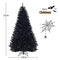 1.8m/2.25M Christmas Tree, Artificial Black Christmas Tree with Sturdy Metal Stand, 1036/1258 Branch Tips PVC Needles, Easy-Assembly, Festival Decor for Home, Garden, Halloween, Black (2.25M)