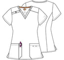 Dickies EDS Essentials Scrubs, V-Neck Womens Tops with Four-Way Stretch and Moisture Wicking DK615, Wine, Small