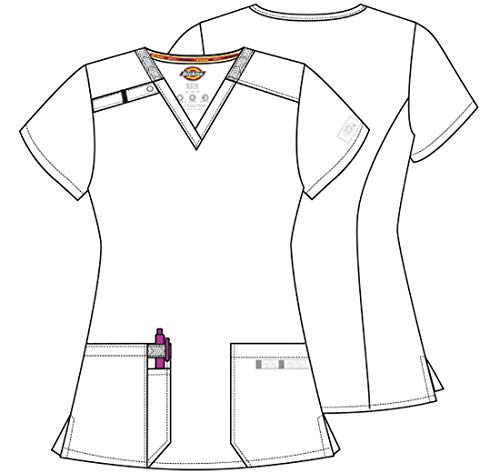 Dickies EDS Essentials Scrubs, V-Neck Womens Tops with Four-Way Stretch and Moisture Wicking DK615, Wine, Small