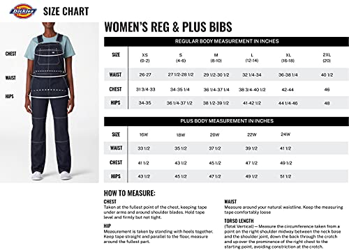 Dickies Women's Denim Bib Overall, Rinsed Hickory Stripe, Medium
