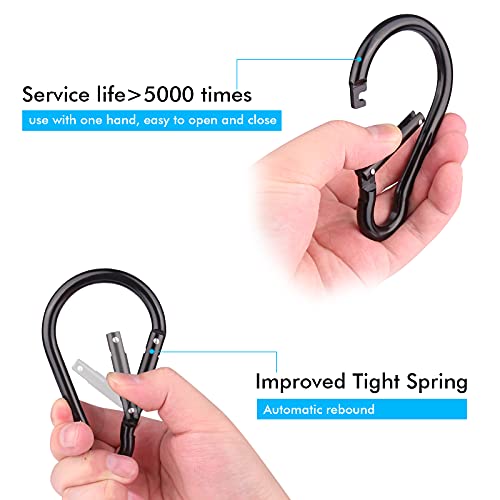 10PCS 4"/10cm Large Carabiner Clip,Strong Unlocking Caribeaner Keychain Pack for Backpack Hook, Light Duty Paracord Umbrella e Parachute para Cord AccessoriesRop