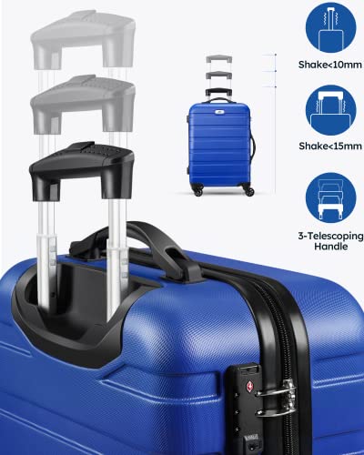 Luggage 3 Piece Sets Hard Shell Luggage Set with Spinner Wheels, TSA Lock, 20 24 28 inch Travel Suitcase Sets, Bright Blue, 3-Piece Set (20/24/28), Fashion