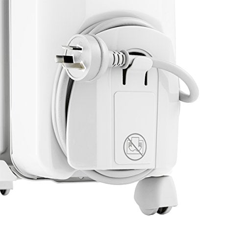 De'Longhi, Portable Oil Column Heater, 2400W with Timer, Addional Fan to Boost Heat, Castors and Cool-Touch Handle, 24 H, DL2401TF, White