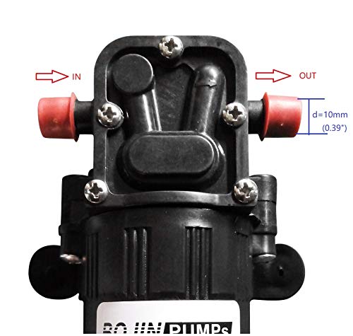 CYBERNOVA DC12 V 73PSI 3.5L/m Fresh Water High Pressure Diaphragm Self Priming Pump with Hose Clamps Caravan/Boat/RV/Garden (5206)