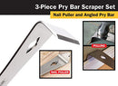 Titan 17007 3-Piece Stainless Steel Pry Bar Scraper Set,Silver