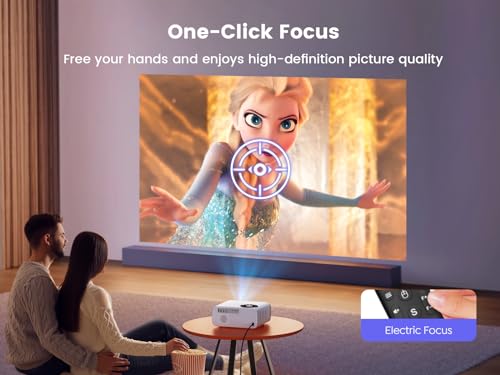 Projector 4K,【Android TV &Electric Focus】 WiMiUS 20000 Lumen WiFi 6 Bluetooth Full HD 1080P Portable Projector with Tripod,Auto Keystone 50% Zoom 300" Screen Home Outdoor Projector for Phone/HDMI/USB