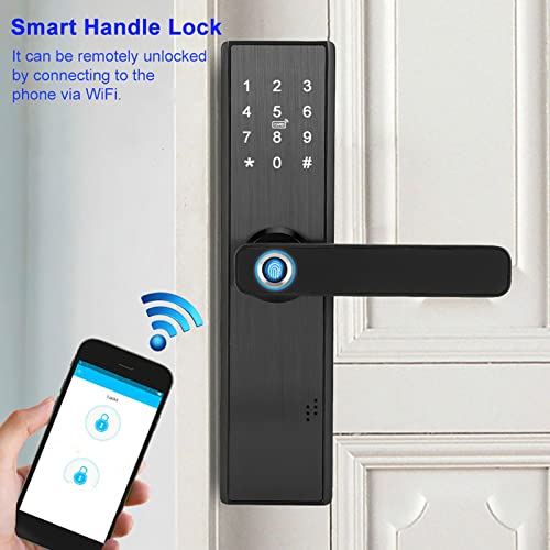 Fingerprint Smart Lock, WiFi Electronic Door Lock, Touchscreen Smart Door Lock with Password | IC Card | Tuya Smart Door Lock with Mechanical Key
