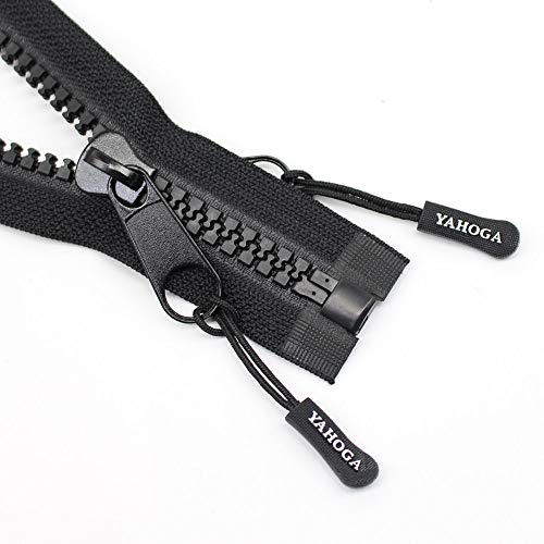 (180cm 1pcs) - YaHoGa 10 180cm Separating Large Plastic Zippers Black With Double Pull Tab Slider Heavy Duty Zippers for Sewing, Sleeping Bag, Boat, Canvas, Cover, Trampoline, Dog Bed, Tent (180cm 1pc)