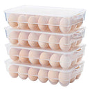 ZHENFAN Clear Plastic Egg Holder for Refrigerator, Stackable Egg Storage Trays With Lid & Handles, Plastic Egg Box Carrier 4 Pack, BPA-Free Egg Storage Container for 18 Eggs