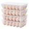 ZHENFAN Clear Plastic Egg Holder for Refrigerator, Stackable Egg Storage Trays With Lid & Handles, Plastic Egg Box Carrier 4 Pack, BPA-Free Egg Storage Container for 18 Eggs