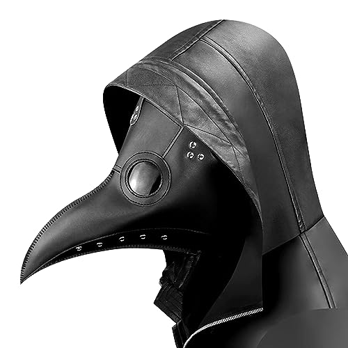 Plague Doctor Bird Mask,Retro Long Nose Steampunk Faux Leather Bird Mask,Halloween Party Cosplay Costume Accessories for Men and Women Cosplay