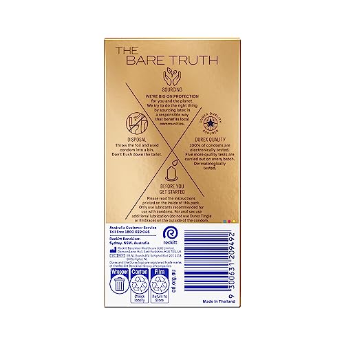 Durex Invisible Condoms Extra Lube, Pack of 10