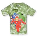 Marvel Boy's 3-Pack Avengers Assemble Short Sleeve Graphic Tee Shirt Set, Tie Dye Blue/Red/Green, Size 4