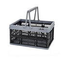 ZHJINGYU crates for storage,20L,plastic baskets for organizing,collapsible shopping basket,foldable crate with Handles,collapsible storage crate,car basket,for Kitchen,Bathroom,Medicine.small,Black