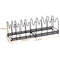 Toplife Expandable Pans Organizer Rack, 10 Adjustable Compartments, Cookware Holder for Pantry or Cabinet, Brown