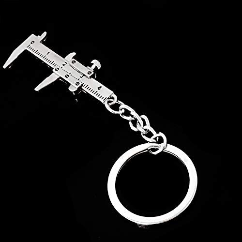 Honbay 2PCS Mini Metal Movable Vernier Caliper Ruler Key Chain Keyring for Men Women