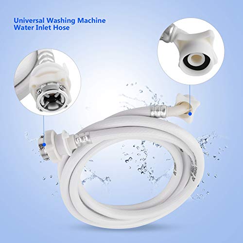 Alvinlite Water Inlet Hose Washing Machine Water Inlet Hose Washer Pipe Tube Connector White Color Long Length(3m)