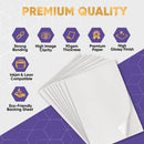 Avarrix Australia A4 Sticker Paper, Paper-Based Glossy White, 50 Sheets, Self Adhesive Premium Glossy Sticker Paper for Inkjet and Laser Printer, 90gsm Thickness Printable Label Sheets