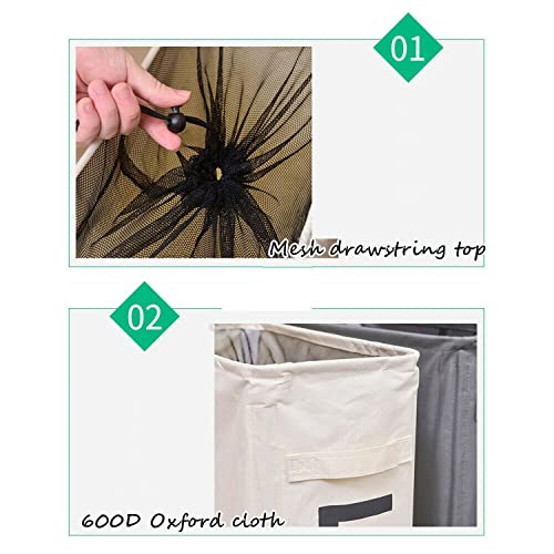 Large Foldable Laundry Washing Clothes Storage Bag Basket Bin Organiser (White)