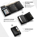 VULKIT Card Holder Wallet with Coin Pocket Magnetic Closure Pop Up Cards with ID Window Leather Wallet for Cash & Credit Cards