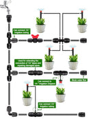 24 Pcs 1/2 inch Tubing Irrigation Fittings Kit, Kalolary Barbed Locked Connectors for Garden Lawn Drip Irrigation System(Switch Valves, T Connectors, Tees, Elbows, Ends, 1/2" to 1/4" tubing Reducers)