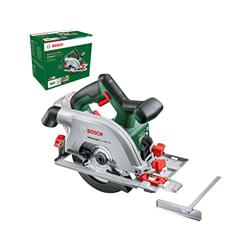 Bosch Home & Garden 18V Cordless Circular Saw 160mm Without Battery, Includes Blade, Dust Extraction Adapter & Parallel Guide, 53mm Cutting Depth (UniversalCirc 18V-53)