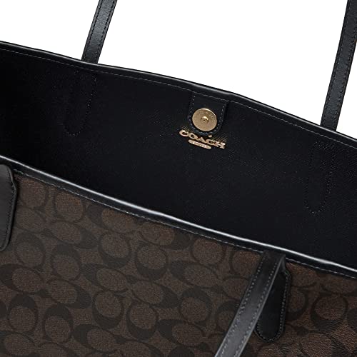 Coach 5696 Signature Tote Bag, Im/BrownBlack, Free Size