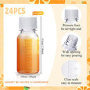 Zubebe 24 Pcs 2 oz Plastic Bottles with Caps Clear Ginger Shots Bottles with Lids Leak Proof Small Juice Bottle for Freezer Mini Water Bottle Containers for Drink Milk Beer Coffee Liquid