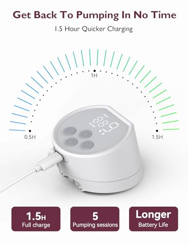 Momcozy Hands-Free Breast Pump S12 Pro, Wearable Pump with Comfortable Double-Sealed Flange 24mm, 3 Modes & 9 Levels Electric Breast Pump Portable for Easy Pumping, Smart Display (White, 2 Count)