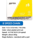 ZTTO Bike Chain 6/7/8/9/10/11/12 Speed Bicycle Chain with Quick Link 116/126 Link Universal, Silver(6/7/8 Speed)